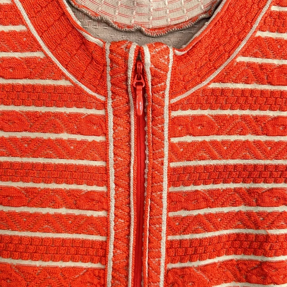 Herve Leger Indra Chevron Textured Bandage Mini Dress in Coral Size XS - Picture 5 of 10